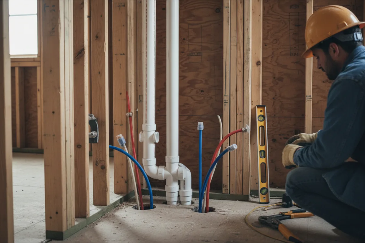 Drain and supply rough-in during Drain Cleaning in Lynnville