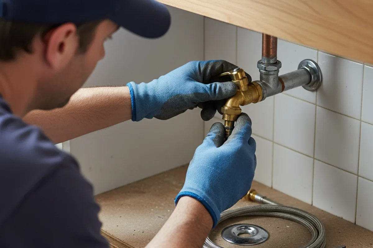Shutoff valve and fitting work during Emergency Plumbing in Lynnville
